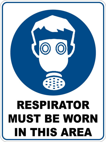 Mandatory Respirator Must Be Worn In This Area Sticker