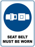 Mandatory Seat Belt Must Be Worn Sticker