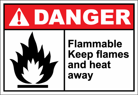 Danger Flammable Keep Flames And Heat Away Sticker